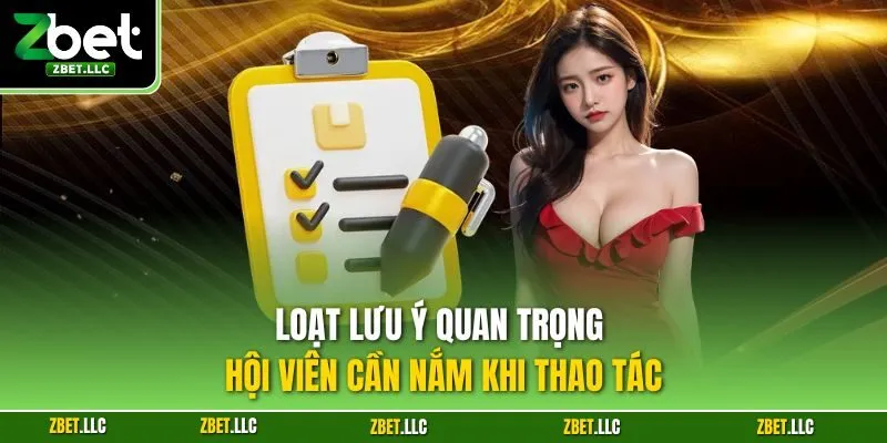 Loạt lưu ý quan trọng hội viên cần nắm khi thao tác